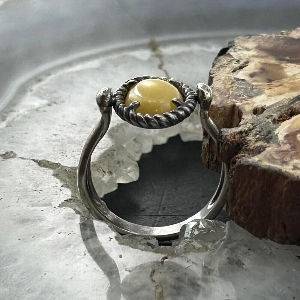 Carolyn Pollack American West Sterling Oval Yellow Jasper Reversible Ring